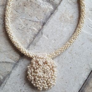 Hand crocheted Heirloom Necklace & Pendant